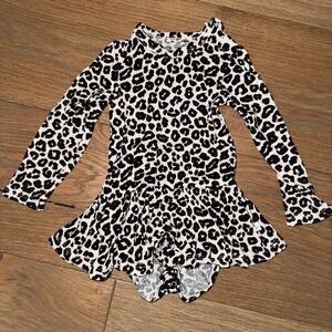 Posh peanut Leopard Print Long Sleeve Dress
